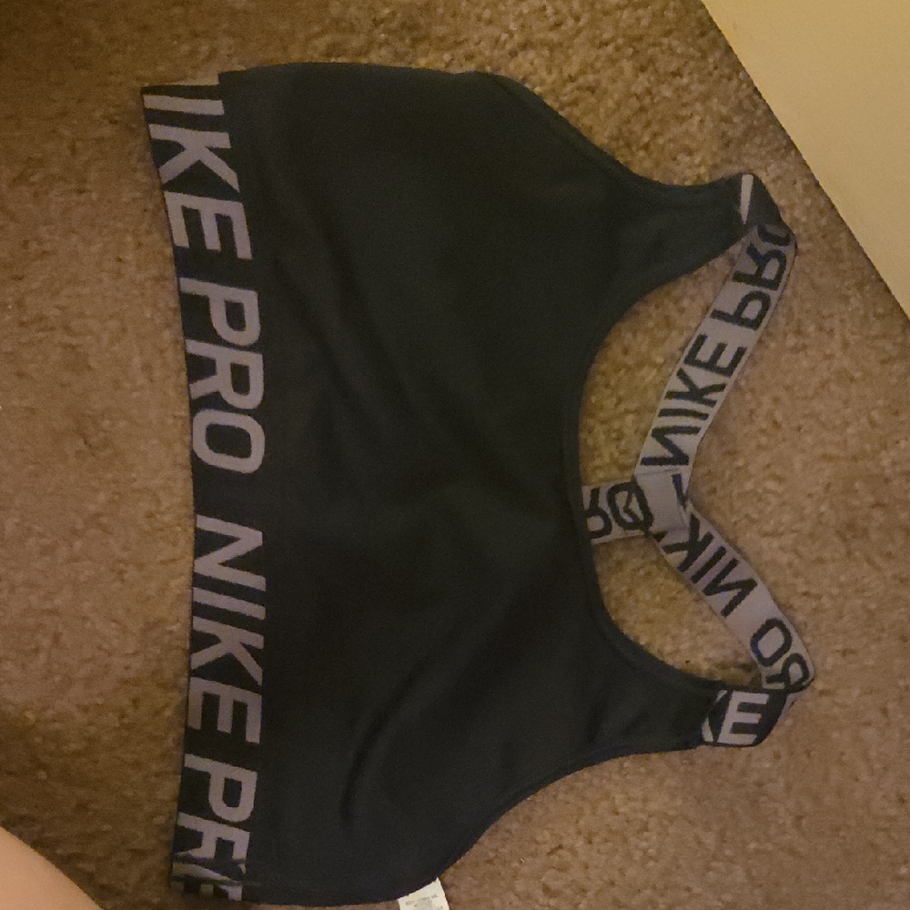 Nike Pro Black and Gray Sports Bra